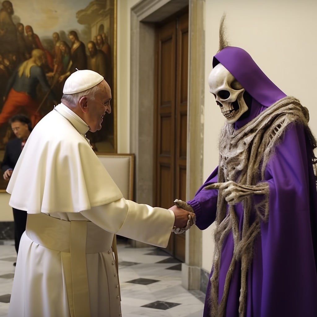 El Papa recibiendo a Skeletor
