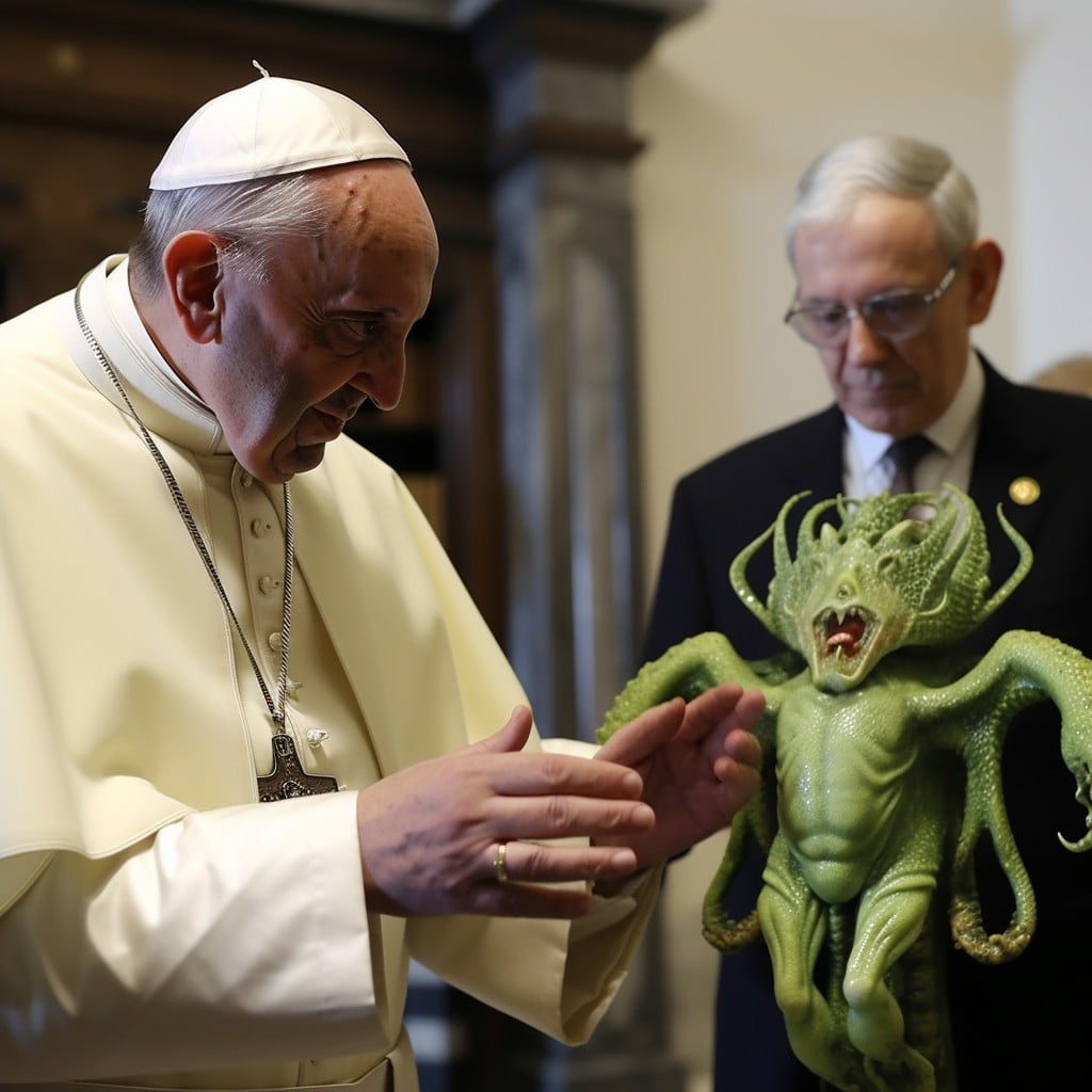 El papa recibe al pequeño Ktulu